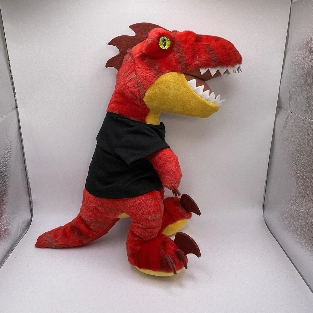 Build A Bear Red Dinosaur T Rex Velociraptor w/ Tee & Sound 19‎ Inch Plush BAB